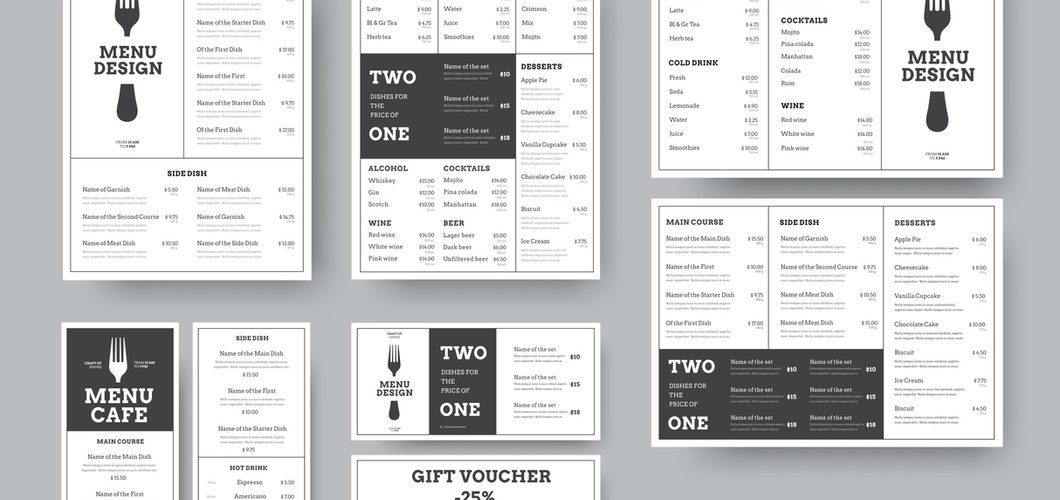 disposable menu printing