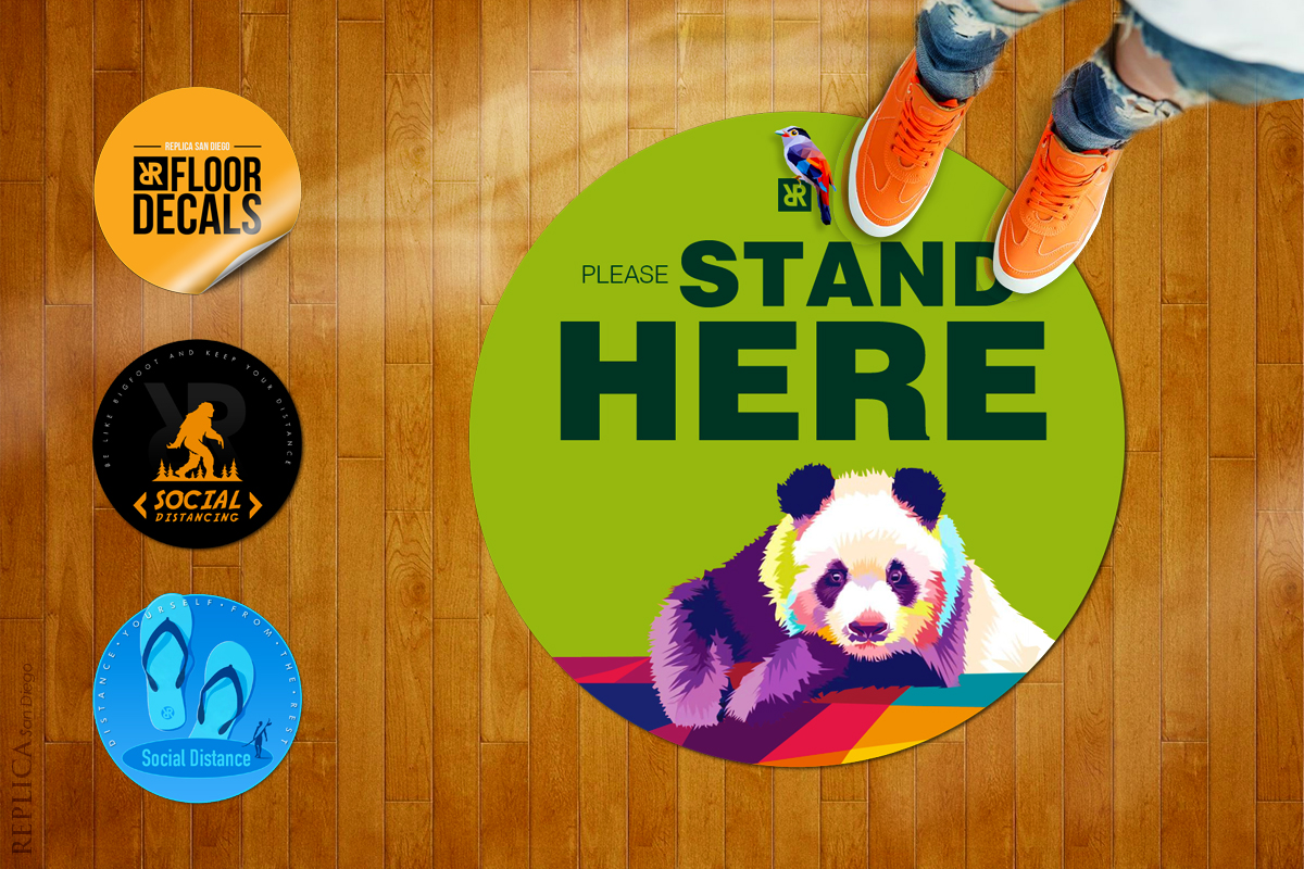 Social Distancing Floor Signs Custom Floor Decals in San Diego