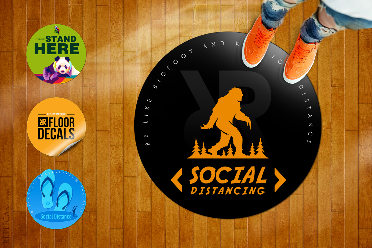 Custom Floor Decals in San Diego Social Distancing Floor Signs